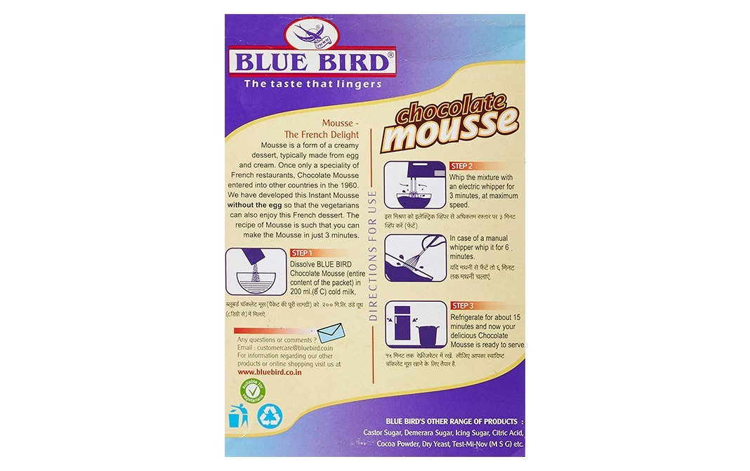 Blue Bird Chocolate Mousse    Box  100 grams